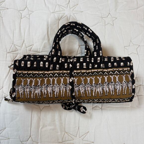 Vintage Vera Bradley Retired Zebra Pattern Roll-Up Toiletry Bag - Picture 4 of 7